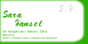 sara hansel business card